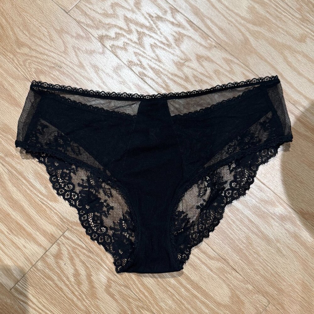 La Perla Glamour | Black Lace High-Cut Brief | Never Worn | Size 4/L